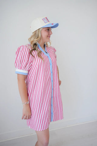 Liberty Striped Patriotic Shift Dress