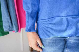 Ina Cobalt Boxy Knit Pullover Sweater