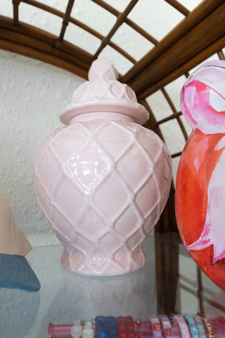 Pink Textured Ginger Jar - Large
