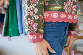 THML High Neck Floral Sweater