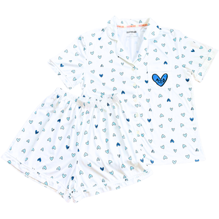 Love Letters sorority pajama set with Greek letter hearts by Duo Threads, sorority apparel - House of Me boutique Norman OK