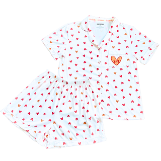 Love Letters sorority pajama set with Greek letter hearts by Duo Threads, sorority apparel - House of Me boutique Norman OK