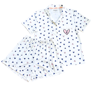 Love Letters sorority pajama set with Greek letter hearts by Duo Threads, sorority apparel - House of Me boutique Norman OK