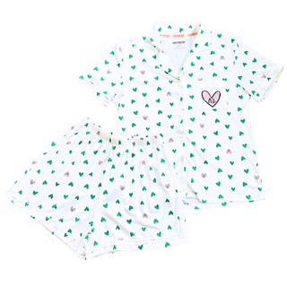 Love Letters sorority pajama set with Greek letter hearts by Duo Threads, sorority apparel - House of Me boutique Norman OK