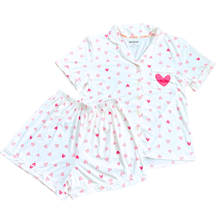 Love Letters sorority pajama set with Greek letter hearts by Duo Threads, sorority apparel - House of Me boutique Norman OK