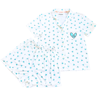 Love Letters sorority pajama set with Greek letter hearts by Duo Threads, sorority apparel - House of Me boutique Norman OK