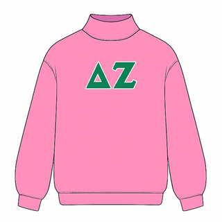 Classic twill sorority embroidered mock neck sweatshirt by Duo Threads, sorority apparel - House of Me boutique Norman OK