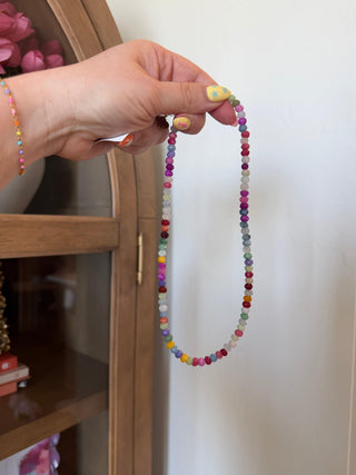 Pastel Pop Necklace soft colorful beaded layering necklace Hart Designs - House of Me boutique Norman OK