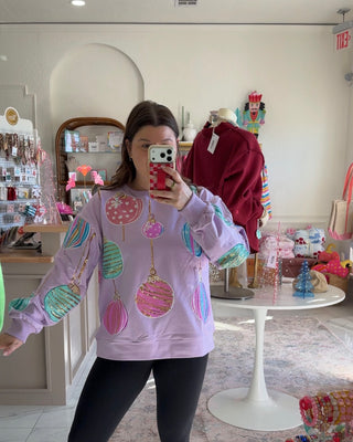 Belle Cher Purple Holiday Sweater