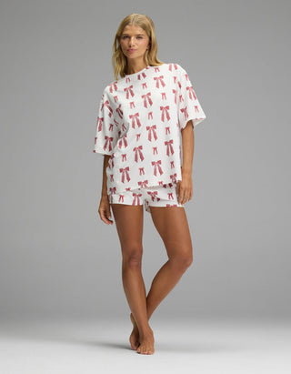 Women's First Layer Boyfriend Sleep Tee & Boxer Short Set