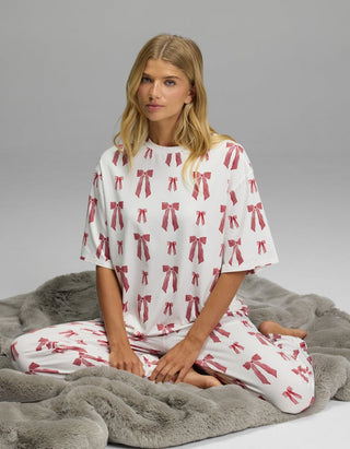 Women's First Layer Boyfriend Sleep Tee & Pajama Pant Set