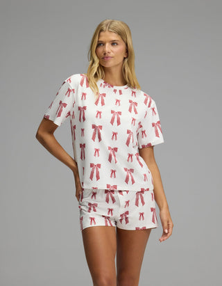Women's First Layer Pajama Short Sleeve Tee & Boxer Short Set