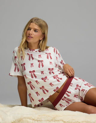 Women's First Layer Pajama Short Sleeve Tee & Boxer Short Set
