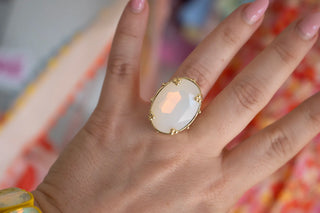 Adjustable Crystal Ring close-up view 13 - House of Me boutique Norman OK