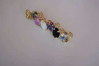 Adjustable Crystal Ring close-up view 14 - House of Me boutique Norman OK