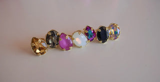 Adjustable Crystal Ring close-up view 15 - House of Me boutique Norman OK