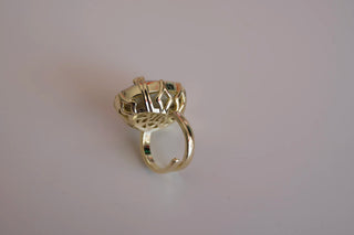 Adjustable Crystal Ring close-up view 4 - House of Me boutique Norman OK