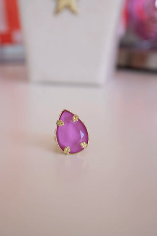 Adjustable Crystal Ring close-up view 7 - House of Me boutique Norman OK
