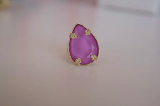 Adjustable Crystal Ring close-up view 5 - House of Me boutique Norman OK