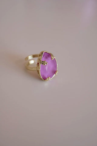 Adjustable Crystal Ring close-up view 8 - House of Me boutique Norman OK