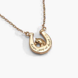 'Horse Girl At Heart' Horseshoe Necklace.