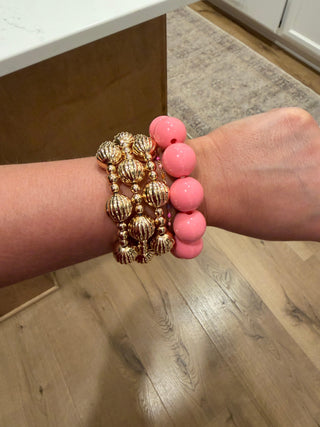Statement Beaded Bracelet Pink color - House of Me boutique Norman OK