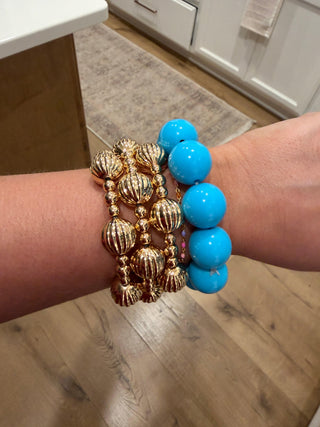 Statement Beaded Bracelet Electric Blue color - House of Me boutique Norman OK