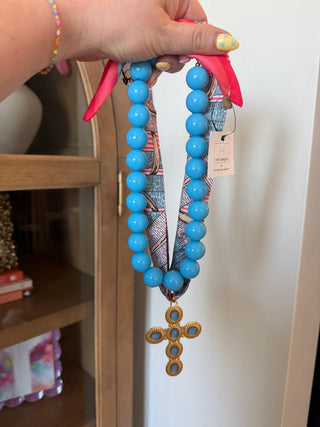 Riviera Scarf Cross Necklace detail view - House of Me boutique Norman OK