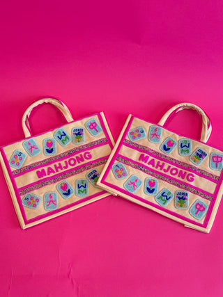 Mahjong tote bag by Golden Lily detail view - House of Me boutique Norman OK
