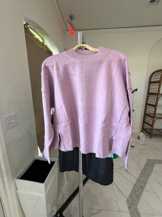 Lavender Drop Shoulder Oversized Sweater