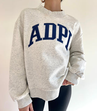 Campus sorority embroidered mock neck sweatshirt by Duo Threads, sorority apparel - House of Me boutique Norman OK