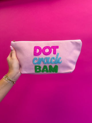 Pink dot crack bam mahjong tile bag by Golden Lily - House of Me boutique Norman OK
