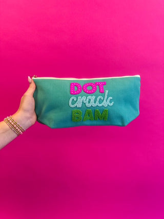 Blue dot crack bam mahjong tile bag by Golden Lily - House of Me boutique Norman OK