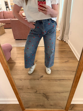 The Sweetheart Denim front view - House of Me boutique Norman OK