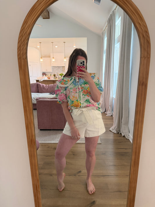 Blair Paper Bag Shorts with Sash Belt