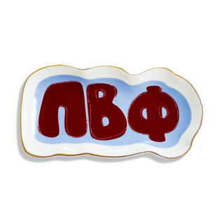 Sorority trinket tray with Greek letters by Duo Threads, sorority big little gift - House of Me boutique Norman OK