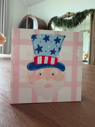 Uncle Sam 4x4 Block styled on tray - House of Me boutique Norman OK