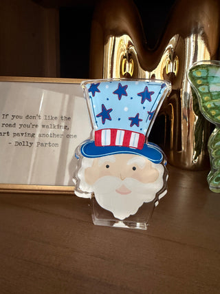 Small Uncle Sam Acrylic Shelf Sitter detail - House of Me boutique Norman OK