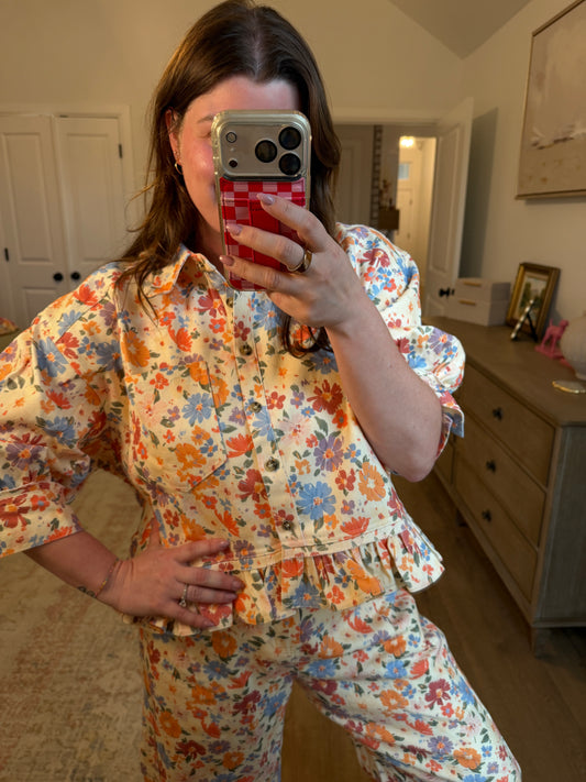 Petal Floral Denim Jacket