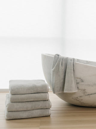 Ribbed Terry Bath Towel Set.