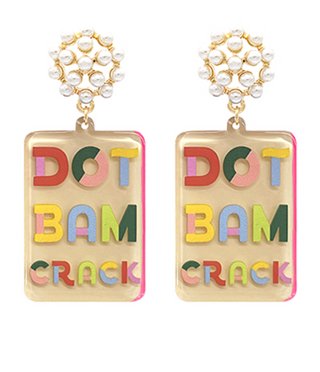 Mahjong dot bam crack tile earrings by Golden Lily - House of Me boutique Norman OK