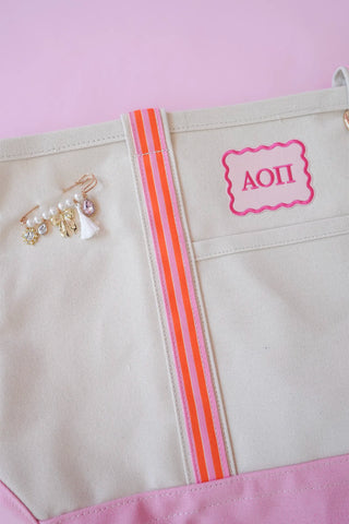 Sorority canvas tote bag by The Darling Effect styled view - House of Me boutique Norman OK