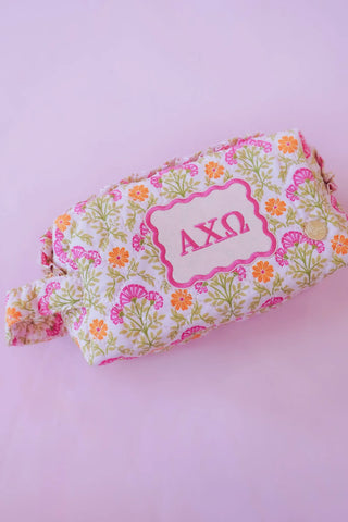 Alpha Chi Omega Quilted Cosmetic Pouch