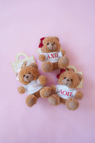 Alpha Chi Omega Teddy Bear Bag Charm