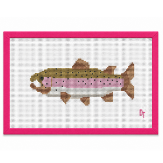Rainbow trout fish needlepoint canvas by Duo Threads - House of Me boutique Norman OK