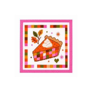 Patchwork pumpkin pie fall needlepoint canvas by Duo Threads - House of Me boutique Norman OK