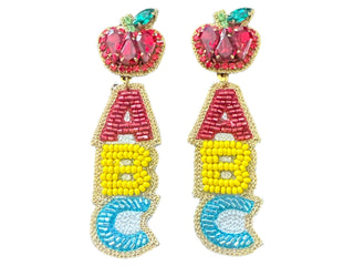 ABC alphabet earrings by Golden Lily detail view - House of Me boutique Norman OK
