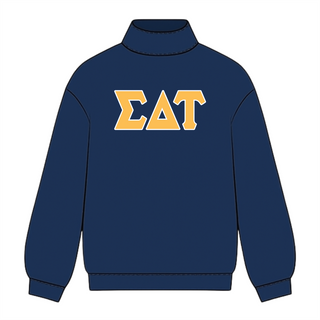 Classic twill sorority embroidered mock neck sweatshirt by Duo Threads, sorority apparel - House of Me boutique Norman OK