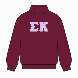 Classic twill sorority embroidered mock neck sweatshirt by Duo Threads, sorority apparel - House of Me boutique Norman OK