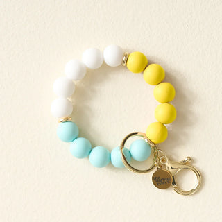 ray of sunshine silicone bead keychain wristlet